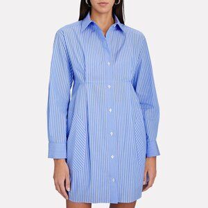 LIDAAN Convertible Cotton Shirt Dress Blue Size XS